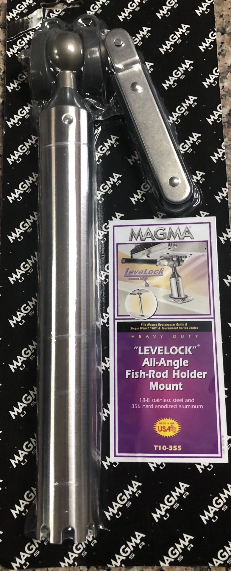 Magma grill fish rod holder mount.