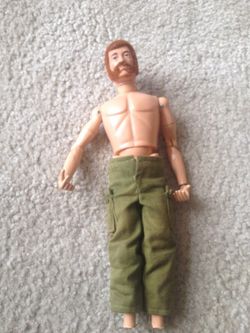 Gi joe fuzzy head 1964 red head missing feet !!!