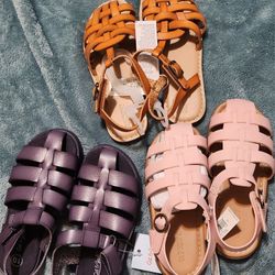 Little Girls Sandals 4 Pairs. Brand New Never Worn.