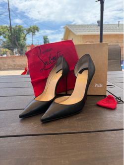 Christian Louboutin Iriza 100 Black Leather Pumps – Size 41