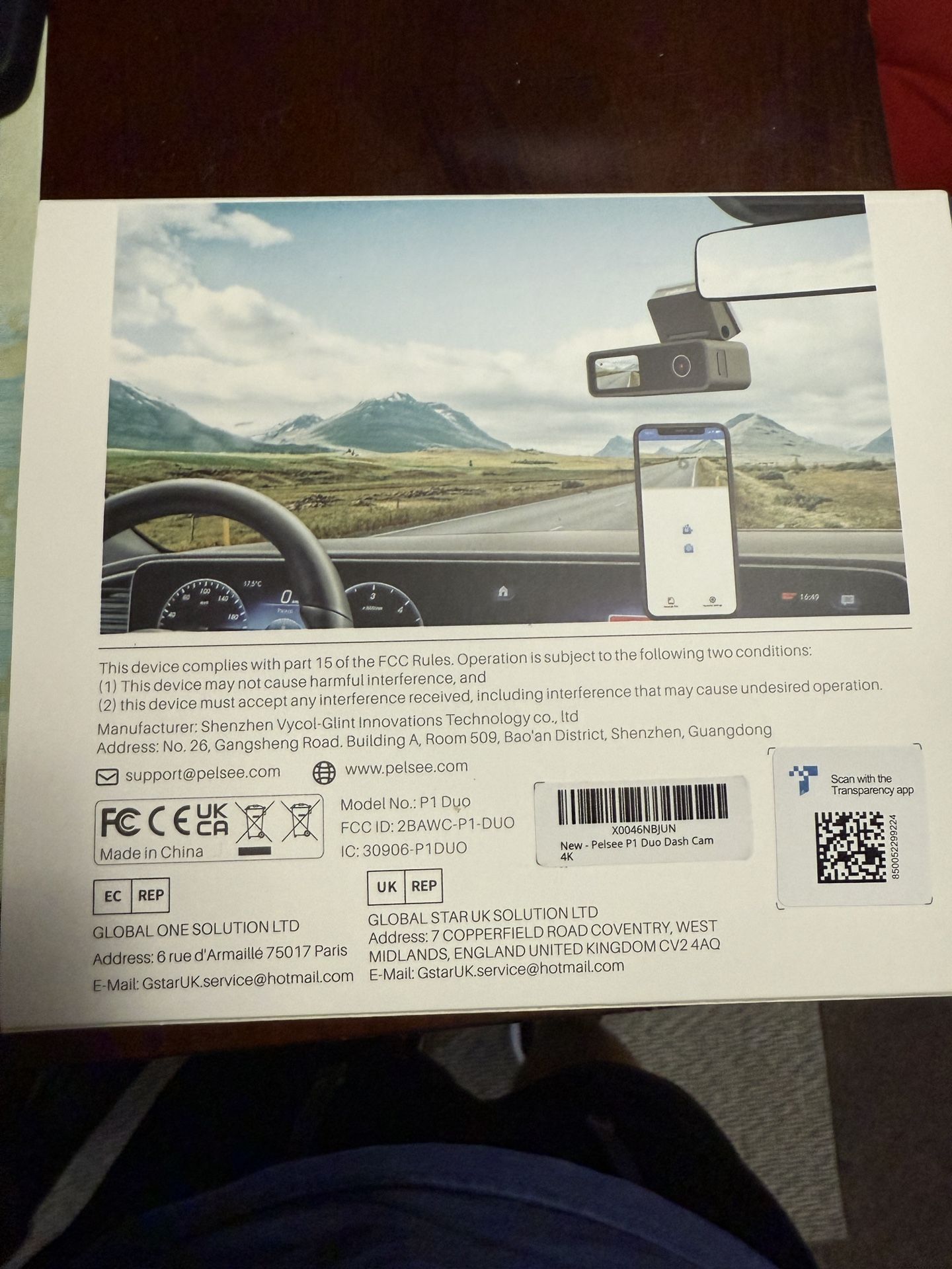 Pelsee P1 Duo 4K Dash Cam