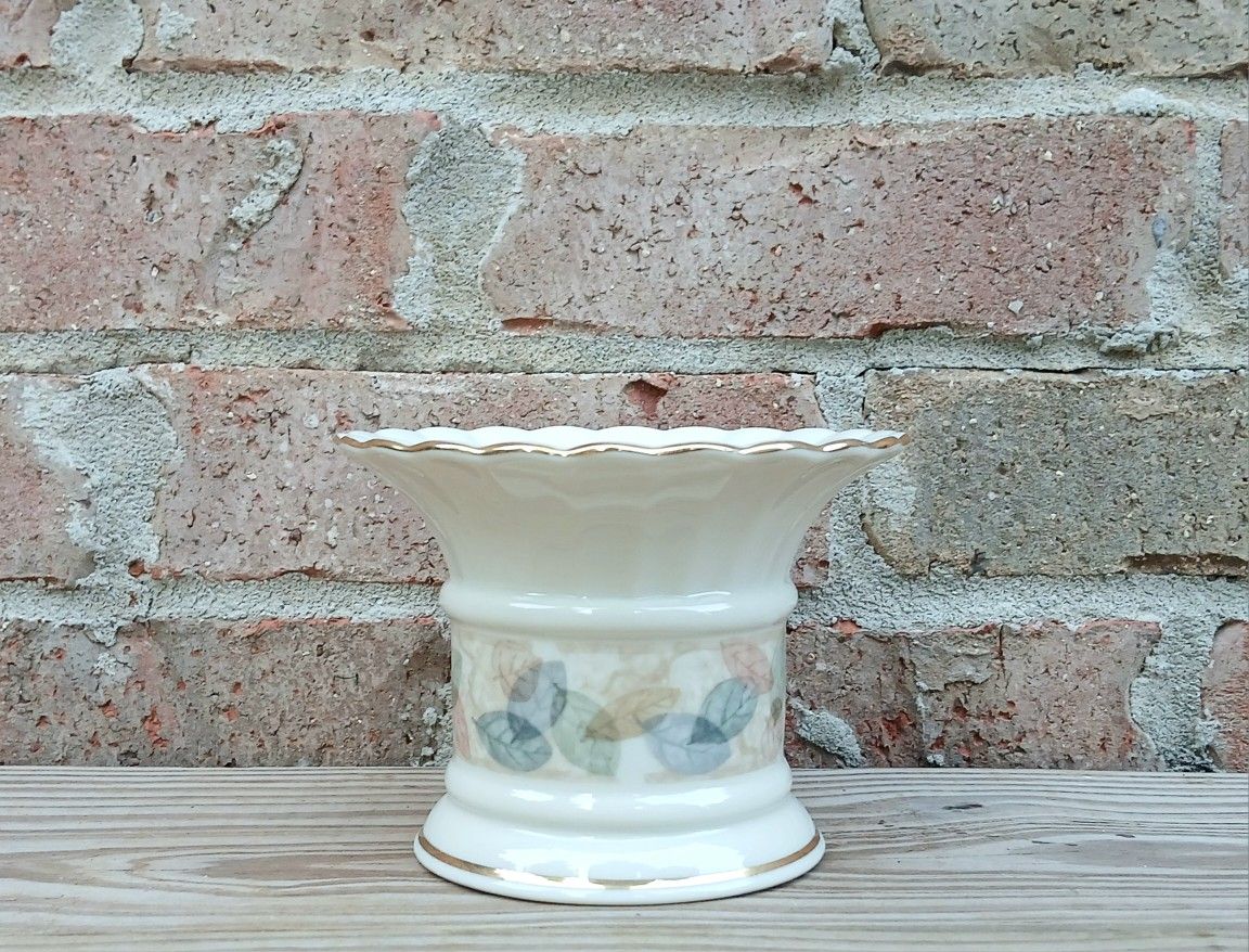 Lenox Drifting Leaves Collection Pillar Candle Holder 