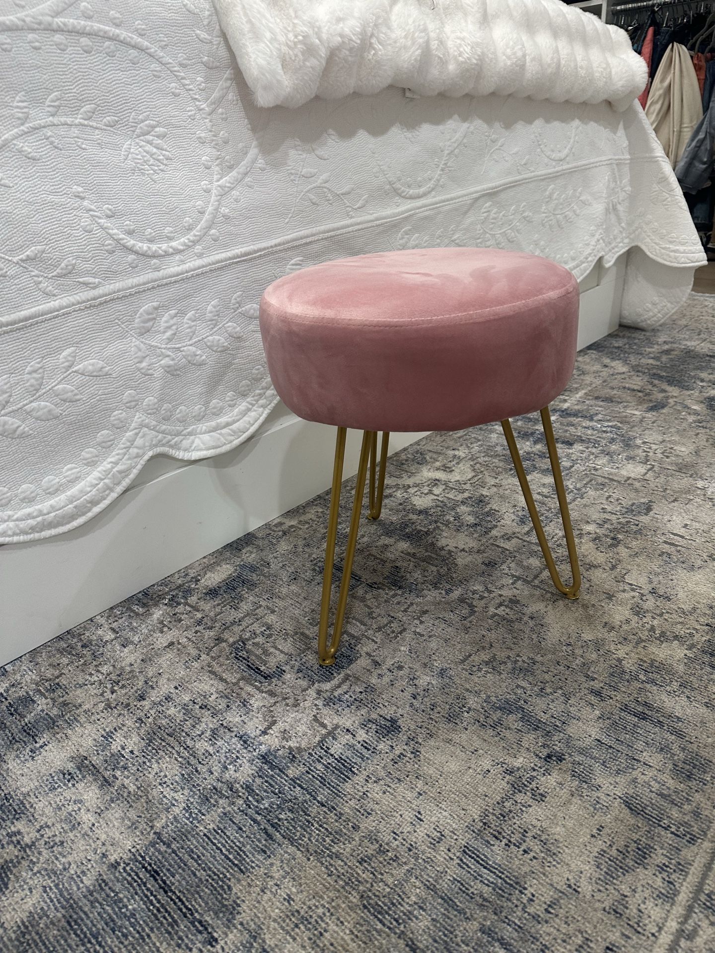 Light Pink Stool/ Ottoman