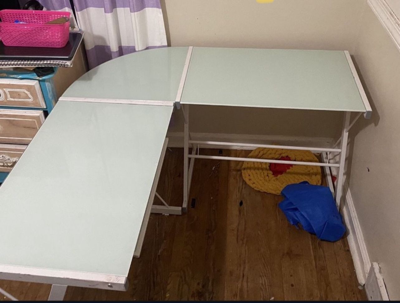 Corner Glass Desk