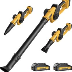 Leaf Blower Cordless with 2 Batteries and Fast Charger, 210 MPH Battery Powered Blower with 3 Nozzles, 3 Speed Modes, Lightweight & Small Electric Lea