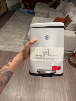 bathroom/office trashcan light grey