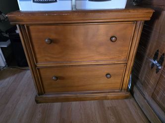 Heavy wood lateral file cabinet