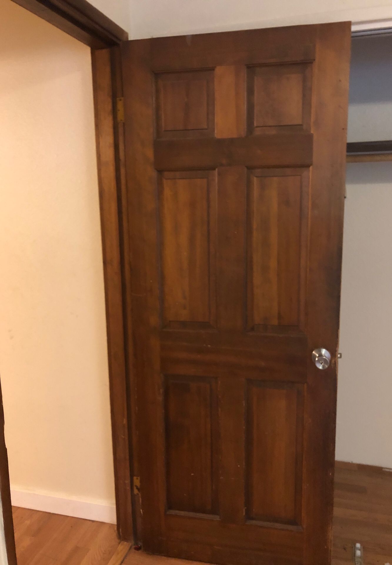 Six panel solid wood doors prehung used