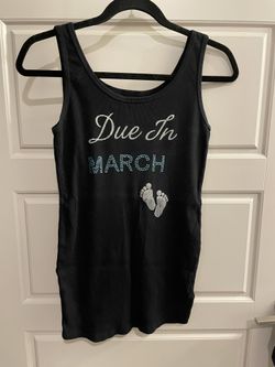 “Due In March” Tank Top-Small Maternity 