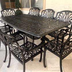 9pc Darlee Elizabeth Cast Aluminum Outdoor Patio Dining Table Set 
