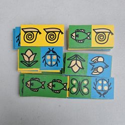 Kids Vintage Wooden Domino Animals