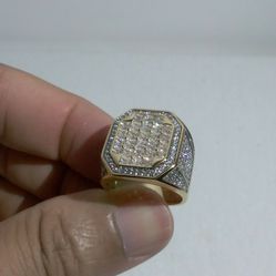 Men's 18k Plated Iced Out Ring