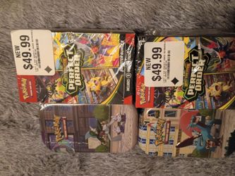 (UNOPENED)2 POKEMON "perfect order" booster boxes & 2 POKEMON lumiose city mini tins
