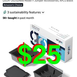 Tesla New Model Y Juniper & Model 3 Center Console Organizer [Double Layer Space, Slide Smoothly] Model 3 (2024~2025)/New Model Y Juniper Access