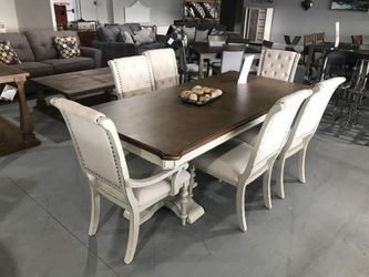 Rustic farm house table with 6 chairs