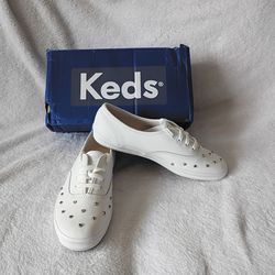 Keds Starlight White Leather Studded Sneakers – size 7