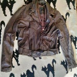 Mauritius Dark Brown Lamb Leather Jacket Womens Size Medium 