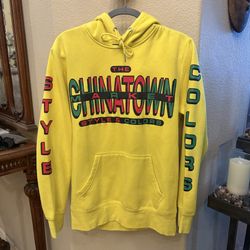 CHINATOWN MARKET Yellow Multicolor Graphic Hoodie Sweatshirt Size Medium-Unisex