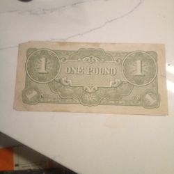 1 Japanese Pound Bill Very Good Condition