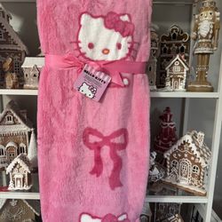 Hello Kitty Faux Fur Bow Throw