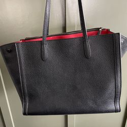 Banana Republic Black Leather Tote Bag 