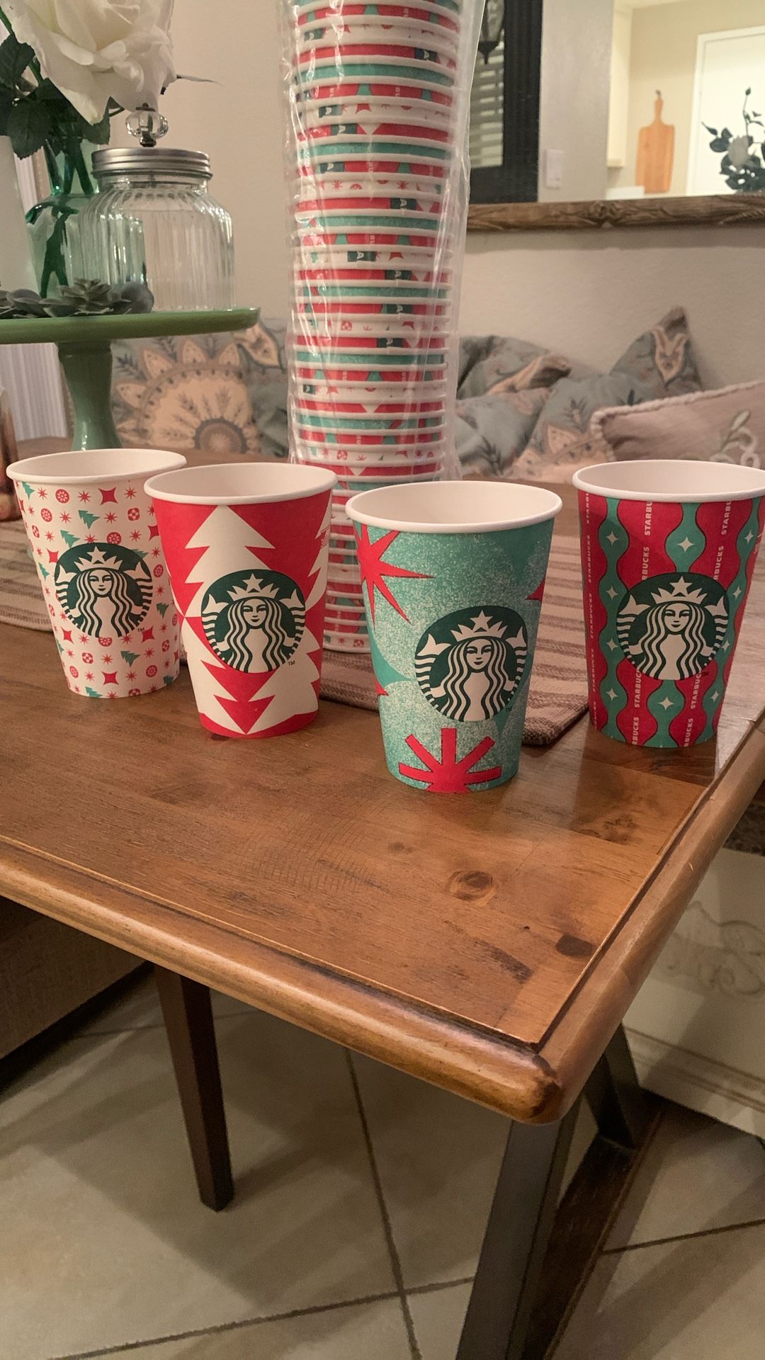 Starbucks 12oz Christmas Paper Cups