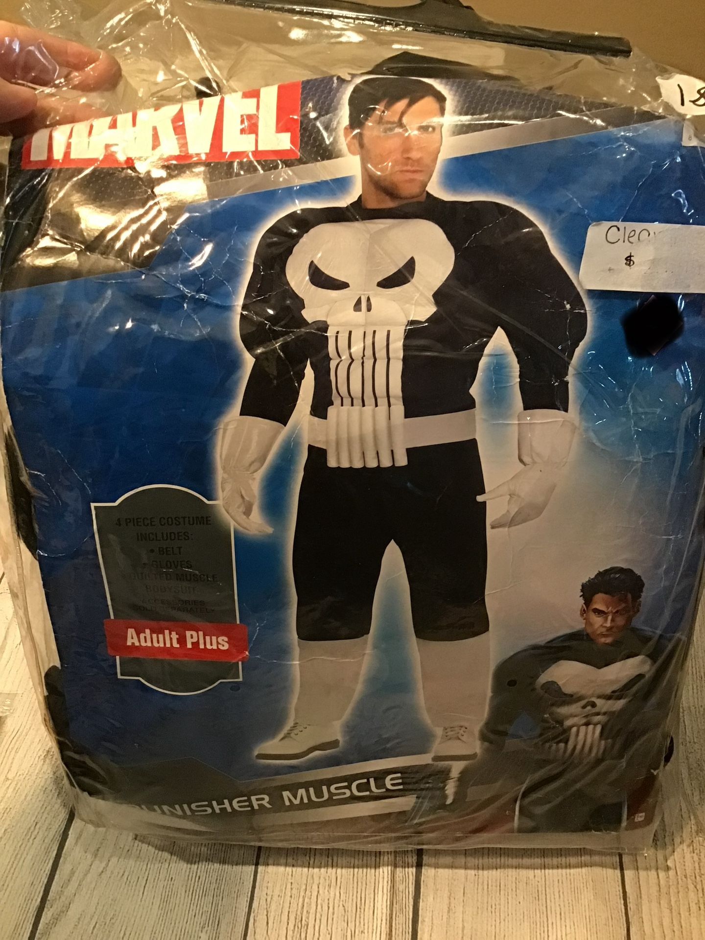 Marvel Punisher Muscle Costume Adult Plus 48-52 -Preowned