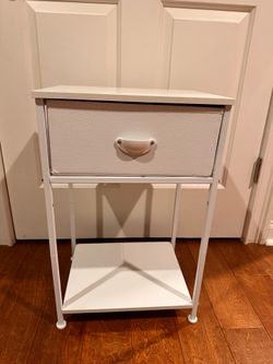 2 Tier Nightstand with Fabric Drawer