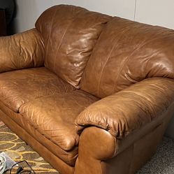 Brown Leather Couch 