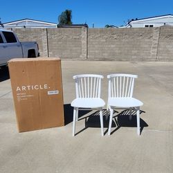 Article Rus White Dining Chairs (2)