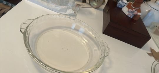 Vintage Pyrex #229 Clear Glass Deep Dish Pie Plate - 9.5" Fluted Rim with