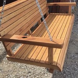 RED OAK PORCH SWINGS 5 Ft  Wide  Riff /Quartersawn , Oil Finish , With Chain. $450