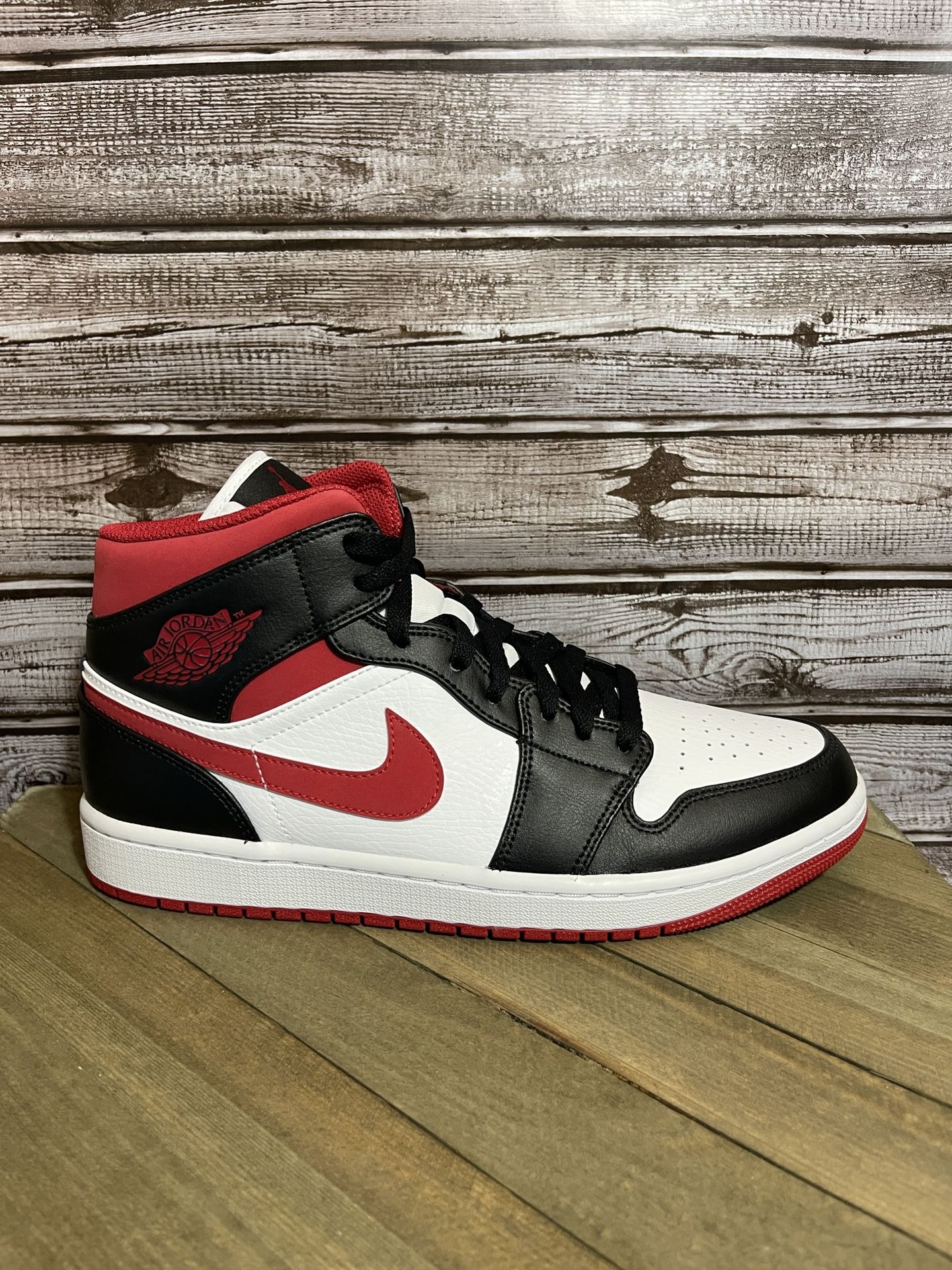 Air Jordan 1 Mid White/Gym Red Black
