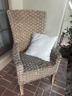 Set Of 2 Wicker/ Wooden Chairs