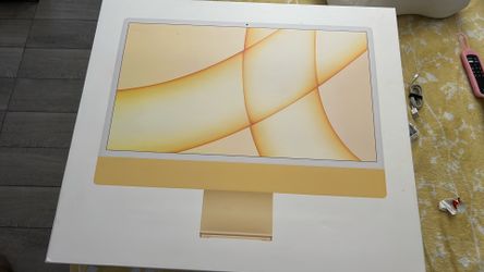 Yellow iMac with Apple M1 chip