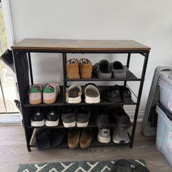 beautiful wooden shoe rack