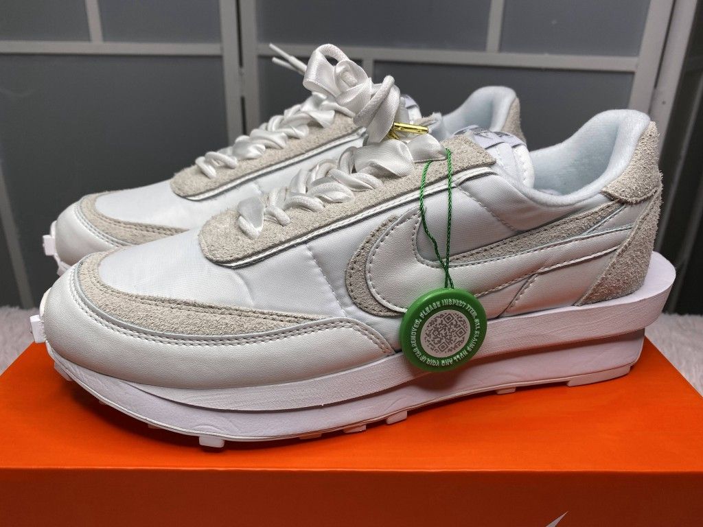 NIKE LD WAFFLE SACAI WHITE NYLON GREY BLACK NEW SNEAKERS SHOES SIZE 8 8.5 10 11 11.5 A5