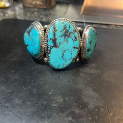 Sterling Silver With Turquoise Cuff Braclet 