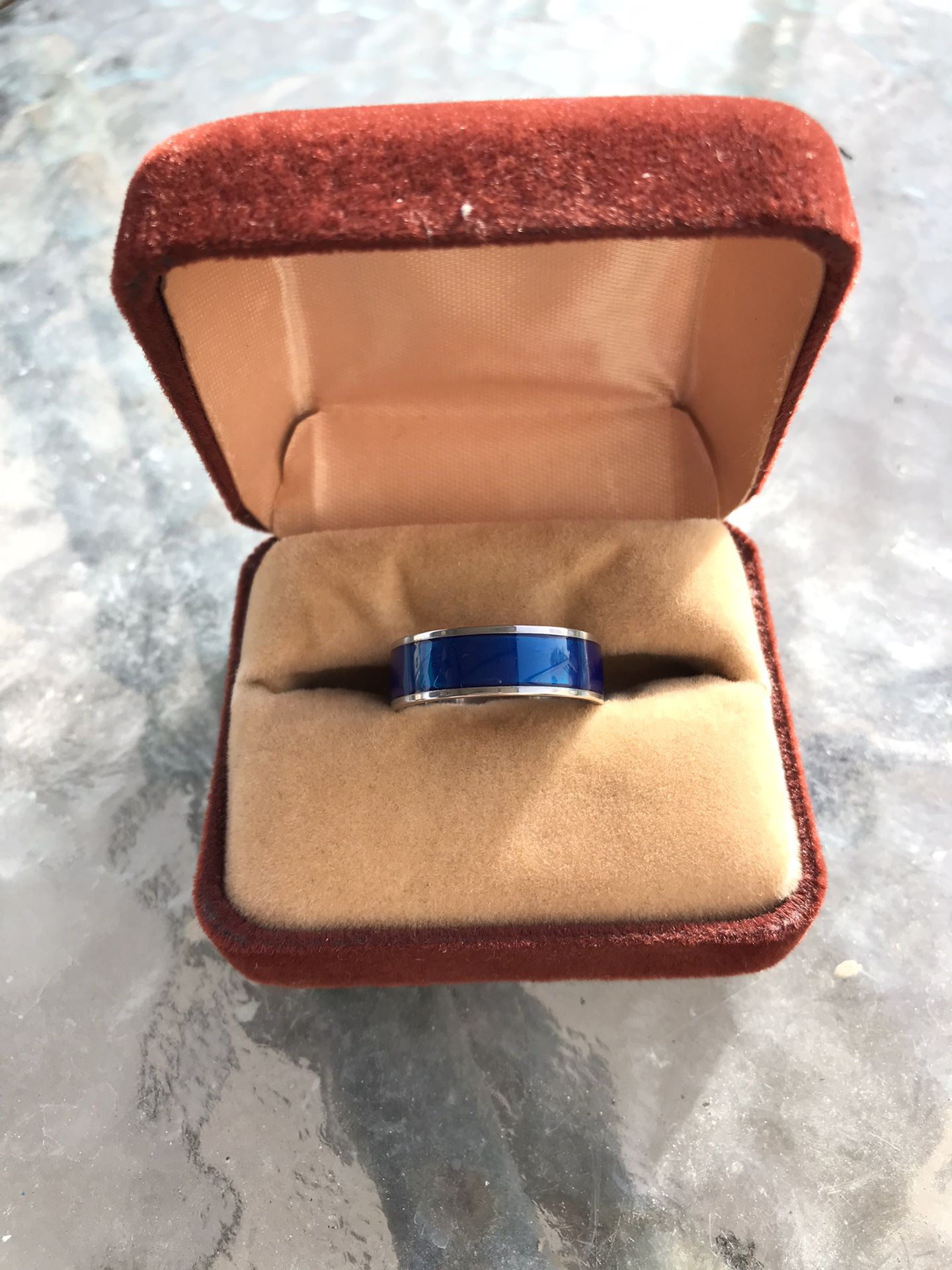 Blue Sterling Silver Ring