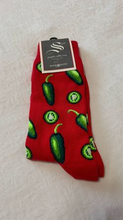 New! Mens Jalapeño Pepper Crew Socks