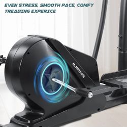 Elliptical Machine Home LCD Exercise Elliptical Trainers with Magnetic Resistance Heart Rate Tracking 