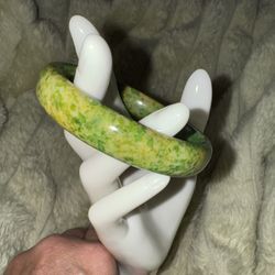 Vintage Stunning All Jade Bangle Bracelet