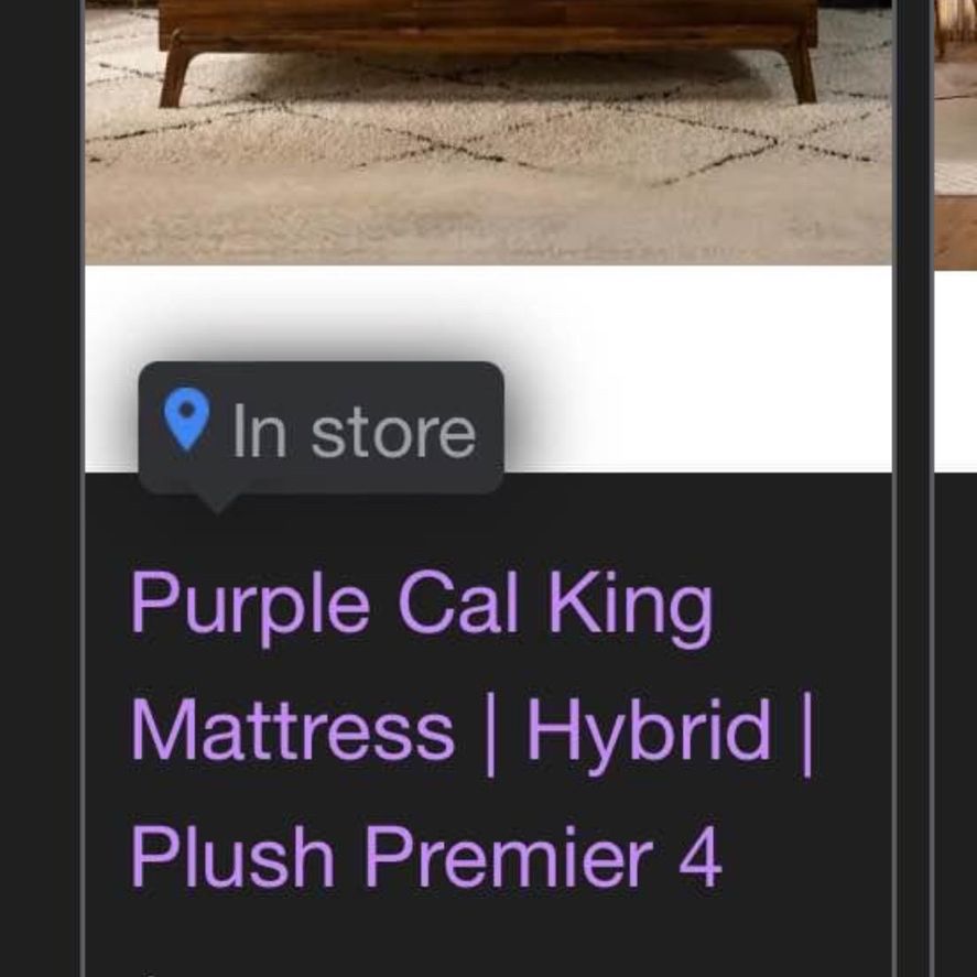 Purple Premier 4 Cal King Mattress And Box Springs And Sleigh Bed Frame