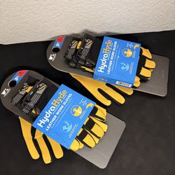 Wells Lamont HydraHyde Leather Work Gloves Water Resistant Medium Black Yellow ,guantes de trabajo