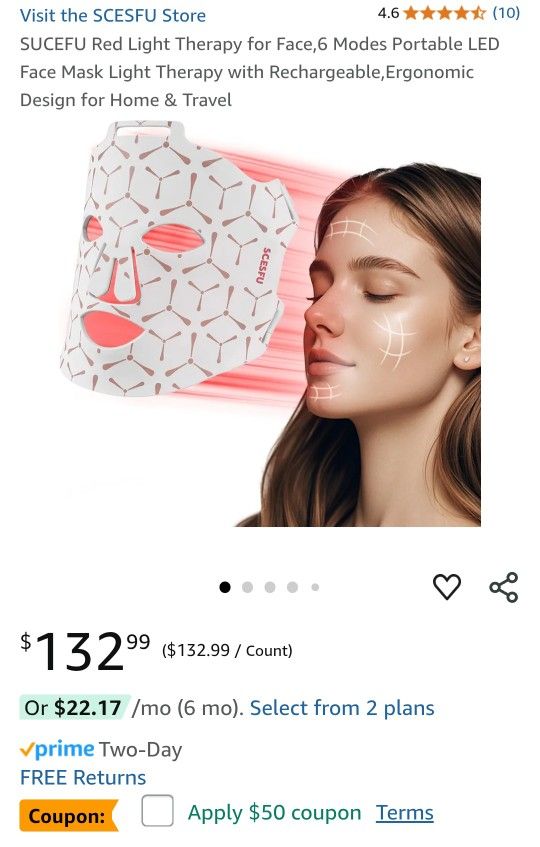 New! Red Light Led Facial Mask
