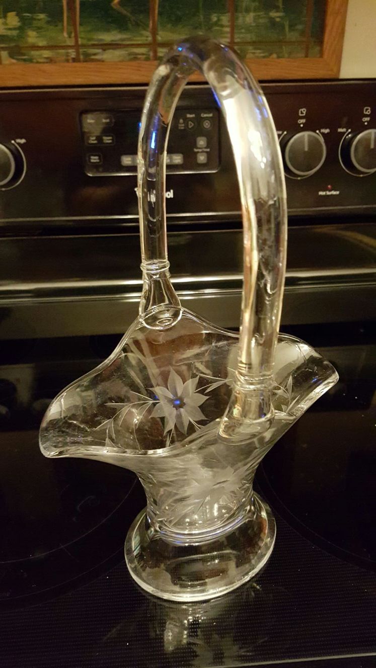 Vintage Heisey Glass Basket