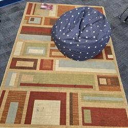 Rug and kids bean bag