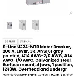 200 AMP Meter Cans U224-MTB