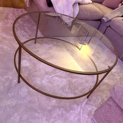 Glass and Gold Coffee Table (circle)