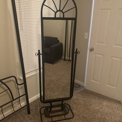 Full Sized Bed Frame, Shelf, and Mirror Like New. Need Gone TODAY